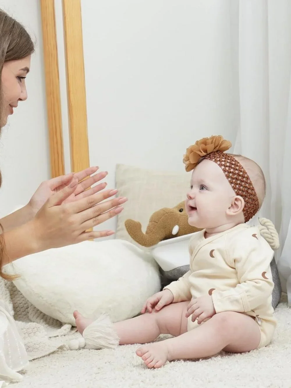 18pcs Baby Girls Soft Stretchy Headbands with Chiffon Flowers - Cute Hair